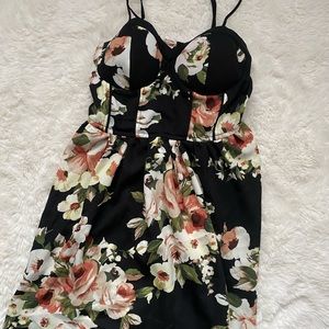 floral dress with built in cups